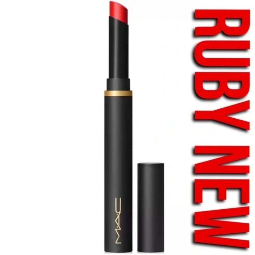 Mac Cosmetics Powder Kiss Velvet Blur Slim Stick Lipstick | Ruby New | Brand New